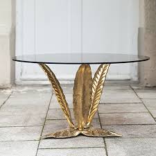 Welland tree stump side table, live edge stool, natural edge wood side table, accent table honereny black mdf countertops wrought iron base single layer snack table for coffee sofa. Hollywood Regency Palm Tree Coffee Table Italy 1970s Schlicht Designmobel