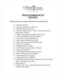 Hotel kitchen equipment list pdf. Free 9 Equipment List Samples In Ms Word Pdf