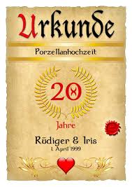 Entdecken sie die besten ideen für geschenke und geschenke zur porzellanhochzeit. Multivorlage De Urkunde Zur Porzellanhochzeit Zum Aufhaengen An Die Wand