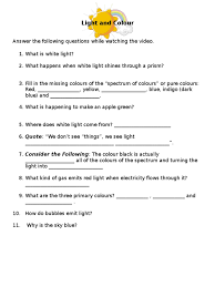 Bill nye energy worksheet answer key. Simple Light And Color Worksheet Bill Nye Blue Color