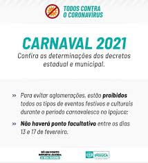 O carnaval 2021 será nos dias 15 e 16 de fevereiro, bem no meio do mês, o que para muita gente vai. Ipojuca Nao Decreta Ponto Facultativo No Carnaval 2021 Prefeitura Do Ipojuca