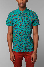 Bdg Cheetah Polo Shirt New Outfits Polo Shirt Men Casual