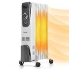 1500W Electric Oil Filled Radiator Space Heater 7-Fin Thermostat Room Radiant CYW50204 Costway