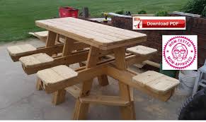 Picnic Table Plan 8 Seat Picnic Table Plan Family Picnic Table Etsy In 2020 Picnic Table Plans Outdoor Table Plans Picnic Table