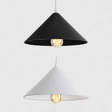 1 Head Conical Shade Hanging Light Industrial Iron Pendant Light In Black White For Dining Table Takeluckhome Com