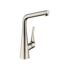 Forious kitchen faucet with pull down sprayer brushed nickel, high arc single handle kitchen sink faucet with deck plate, commercial modern rv stainless steel kitchen faucets, grifos de cocina. Hansgrohe Metris 14821800 Single Lever Kitchen Mixer With Pull Out Spout Stainless Steel Optic