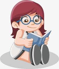 Little Girl Reading A Book Vector Girl Reading Boy And Girl Cartoon Cute Kids