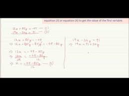 Solving Of Simultaneous Linear Equations By Comparison Method Simultaneous Linear Equation Online Math Linear Equations