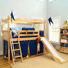 Bedroom Marvelous Fun Bunk Beds With Sweet Slide Beside Wood Stair On Nice Carpet Plus Unusual Storage On Sleek Wood Fl Bunk Bed With Slide Kid Beds Bunk Beds