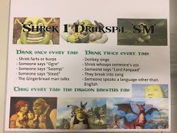 Party & drinking games 👇. Found This Drinking Game For Shrek 1 At Work Funny