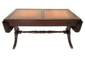 1950's antique vintage mahogany 17x28 step accent end table w. Leather Top Drop Leaf Coffee Table Coffee Table Drop Leaf Coffee Table Table