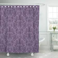 Buy top selling products like wamsutta® vintage ruffle shower curtain and laural home® lavender cyclamen flowers shower curtain in purple. Shower Curtain With Hooks Pink Damask Purple Floral Vintage Classy Lavender Luxury Victorian Wall Ornate Decorative Bathroom Shower Curtains Aliexpress