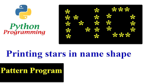 Print alphabets and letters pattern in python | python pattern tutorial in tamil c tutorial link. Python Pattern Programs Printing Names Using Stars Star Pattern Youtube