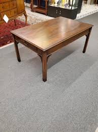 Two tone inlay top in a sunburst pattern. Vintage Rosjohn Mahogany Coffee Table Princessantiques Net