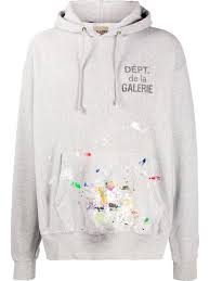 Shop at our store and also enjoy the best in daily editorial content. Gallery Dept Paint Splatter Logo Hoodie Grey Hoodies Hoodie Design Hoodies Men