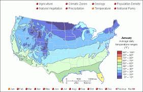 United States Temperature January Atlas The Unit California