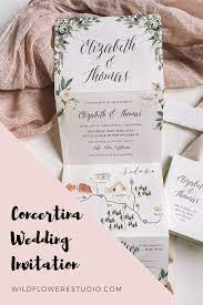 Boho Concertina Invitation Folded Wedding Invitation Etsy Wedding Invitations Wedding Invitations