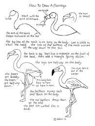 How To Draw Worksheets For The Young Artist How To Draw A Flamingo Worksheet And Lesson How To Draw Flamingo Flamingo Art Drawings