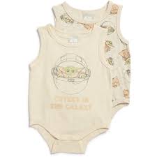 Star Wars Baby Baby Yoda Singletsuits 2 Pack Oatmeal Big W