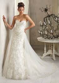 Newest mermaid 2015 zuhair murad v neck see through white wedding dress with removable skirt tulle bridal gown with train n108. A Line Wedding Dress With Detachable Overskirt Morilee