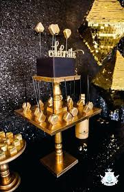 Black And Gold Centerpieces For Birthday Party Image Result For Dessert Table Ideas For 50 Th Birthday Black Gold Party Gold Party All Black Party