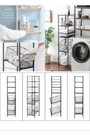 楽天市場 ランドリーバスケット ワイヤー 2段 洗濯かご おしゃれ 洗濯カゴ ランドリーボックス スリム 洗面所 ランドリー収納 収納 隙間収納 ランドリーラック 洗濯物入れ かわいい シンプル 西海岸 ワイヤーバスケット 棚付きランドリーバスケット alco アルコ ハイ