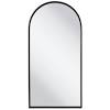 This arch top vertical wall mirror for example, measures 40'' h x 24'' w x 4'' d, and is framed with manufactured wood in a silver leaf finish. 1