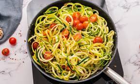 Baked zucchini noodle spaghetti is a low carb way to enjoy a classic dish! Zucchini Pasta With Lemon Parmesan And Tomatoes Wellplated Com