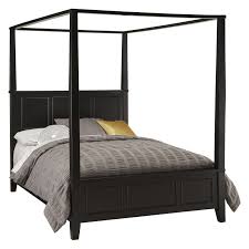 Shop canopy beds from ashley furniture homestore. Bedford Black Queen Canopy Bed And Night Stand Walmart Com Walmart Com
