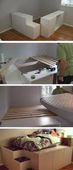 Beobachten Sie Wie Dieser Ikea Kuchenschrank Zu Einem Bett Mit Stauraum Verwandelt Schrank Bett Diy Plattform Bett Haus Projekte Schlafzimmer Diy