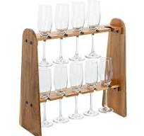 Acrylic Display Rack 2-Tier Acrylic Champagne Tower - 10-Slot Glass Display  Rack For Parties & Events Acrylic Stemware Display Rack