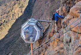 Estes park, colorado (cnn) — it takes a certain kind of person to scramble up a mountainside, rappel down to a nylon cot no bigger. An Acrylic Portaledge Camp 400 Meters Up