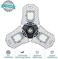 Garage Lighting Led Deformable Garage Lights 60w Triple Glow Led Garage Light 6000lumen Tribrite Le Garage Lighting Led Garage Lights Led Garage Ceiling Lights