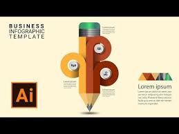Free Modern Infographic Template Pencil Options Vector Download Illustrator Tutorial Youtube Illustrator Tutorials Infographic Templates Adobe Tutorials