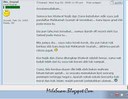 Fortunately, some international sites like financetwitter.com reminded us of this happenings in its latest posting: Duniaku Dan Ceritaku C Benarkah Kisah Skandal Najib Dan Ziana Zain Atau Satu Konspirasi