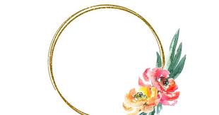 Gold Glitter Circle Frames With Watercolor Floral Clipart Etsy In 2020 Circle Frames Floral Watercolor Oval Picture Frames