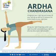The Moon Has A Rich Symbolic Significance In The Yoga Mythology Ardha Chandrasana Half Moon Pose Must Be Performed Wit World Yoga Day Yoga Day Health Tips