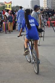 The Lyari S Girls Cafe Celebrates The International Day Of The Girl On The Theme Of Aaocyclechalaen Let S Go Cycling S Girls Street Kids International Day