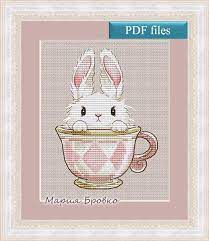Bunny cross stitch, vintage embroidery, vintage cross stitch, bunny bloom cross stitch pattern modern cross stitch flowers pattern nature hoop art embroidery design ___instant download pdf hamburger, free and easy printable cross stitch pattern. Bunny In The Cup Dmc Cross Stitch Chart Needlepoint Pattern Embroidery Chart Printable Pdf Instant Download