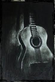 Black And White Electric Guitar Drawing 10 Staggering Charcoal Easy Things To Draw Ideas In 2020 Charcoal Drawing Black Paper Drawing Charcoal Art