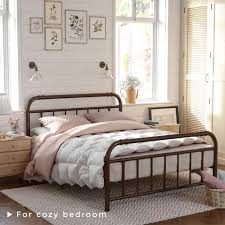 The amazingly good looking headboard and footboard are included in the package added foam insulation to eliminate any annoying noise Vintage Metal Bed Frame With Headboard And Footboard Bed Frame Vasagle By Songmics
