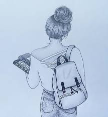 Here presented 55+ easy drawing for girls images for free to download, print or share. Draw A Girl With School Bag Girly Drawings Girl Drawing Sketches Art Drawings Sketches Creative