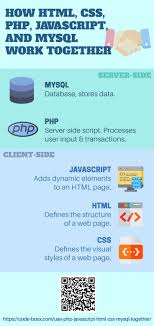 How Html Css Php Javascript Mysql Work Together Html Css Javascript Php Mysql Webdeveloper Coding Programming Beginner Mysql Css Javascript