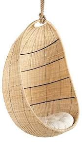 Cocoon Wicker Hanging Swing Chair With Seat Cushion Natural Color Swinging Chair Hanging Swing Chair Hanging Egg Chair