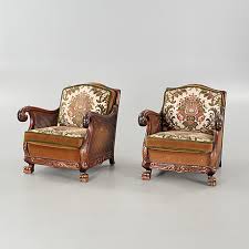A Pair Of Chippendale Style Lounge Chairs Around The Mid 20th Cenutry Bukowskis
