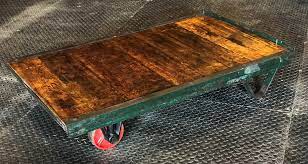 Industrial coffee table for living room table with dense mesh shelf mordern wood look accent furniture (41.7 w x 23.6 d x 17.7 h,coffee). Factory Cart Coffee Table Salvaged Re Purposed Industrial Barn Steel W Old School Warehouse