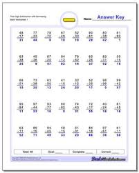 Download the double digit subtraction worksheets. Subtraction Worksheets Full Borrowing