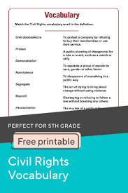 Civil Rights Vocabulary Worksheet Education Com Vocabulary Worksheets Vocabulary Vocabulary Words