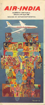 Air India Vintage Airline Timetable Advertising The Boeing 707 From 1960 Vintage Airline Posters Vintage Travel Posters Vintage Airlines