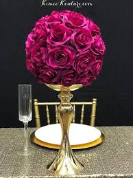 Rose balls for wedding decoration. Fuchsia Flower Ball Fuchsia Kissing Ball Real Touch Silk Etsy Fuchsia Wedding Fuchsia Flower Flower Ball Centerpiece